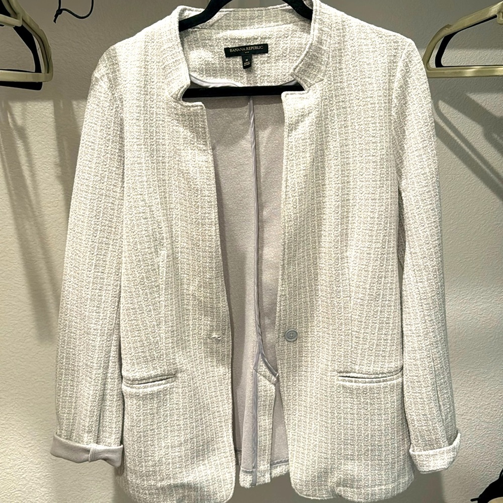 Banana republic light Grey tweed style blazer.